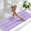 image:imageSmiry Striped Thick Bathroom Rug and Contour Toilet Rug Size 59x20  UShaped 24x20 in Lavender 2 Item Bundle