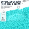 image:imageSmiry Striped Thick Bathroom Rug and Contour Toilet Rug Size 59x24  UShaped 24x20 in Teal 2 Item Bundle