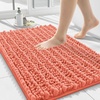 image:imageSmiry Bathroom Rugs Mat 24x16 Extra Soft Absorbent Chenille Bath Rugs Non Slip Rubber Backing Machine Washable Quick Dry Bath Mats for Bathroom Floor Tub Shower Home Decor Accessories Coral