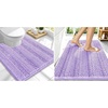 image:imageSmiry Striped Thick Bathroom Rug and Contour Toilet Rug Size 30x20  UShaped 24x20 in Lavender 2 Item Bundle