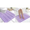 image:imageSmiry Striped Thick Bathroom Rug and Contour Toilet Rug Size 36x24  UShaped 24x20 in Lavender 2 Item Bundle