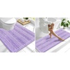 image:imageSmiry Striped Thick Bathroom Rug and Contour Toilet Rug Size 59x20  UShaped 24x20 in Lavender 2 Item Bundle