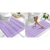 image:imageSmiry Striped Thick Bathroom Rug and Contour Toilet Rug Size 59x24  UShaped 24x20 in Lavender 2 Item Bundle