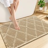 image:imageSmiry Waffle Bath Mat 30x20 Soft Absorbent Non Slip Bathroom Rug with Tassels Machine Washable Quick Dry Bath Mat for Bathroom Floor Tub Shower Home Decor Accessories BrownBrown