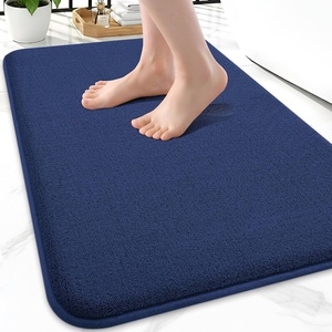 image:imageSmiry Memory Foam Bath Mat 44x24 Extra Soft NonSlip Bathroom Rug Ultra Absorbent Quick Dry Machine Washable Bathroom Mat for Shower Tub amp Floor Decor Navy BlueNavy Blue