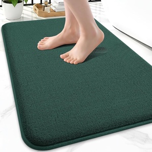 image:imageSmiry Memory Foam Bath Mat 44x24 Extra Soft NonSlip Bathroom Rug Ultra Absorbent Quick Dry Machine Washable Bathroom Mat for Shower Tub amp Floor Decor Navy BlueGreen