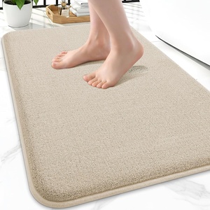 image:imageSmiry Memory Foam Bath Mat 44x24 Extra Soft NonSlip Bathroom Rug Ultra Absorbent Quick Dry Machine Washable Bathroom Mat for Shower Tub amp Floor Decor Navy BlueBeige