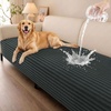 image:imageSmiry Waterproof Couch Cover for Dogs Washable Non Slip Plush Flannel Couch Protector Pet Friendly Soft Sofa Covers for Living Room Dark Green 36 x 71Dark Grey