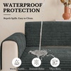 image:imageSmiry Waterproof Couch Cover for Dogs Washable Non Slip Plush Flannel Couch Protector Pet Friendly Soft Sofa Covers for Living Room Dark Green 36 x 71Dark Grey