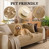 image:imageSmiry Waterproof Couch Cover for Dogs Washable Non Slip Plush Flannel Couch Protector Pet Friendly Soft Sofa Covers for Living Room Dark Green 36 x 71Camel