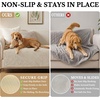 image:imageSmiry Waterproof Couch Cover for Dogs Washable Non Slip Plush Flannel Couch Protector Pet Friendly Soft Sofa Covers for Living Room Dark Green 36 x 71Apricot