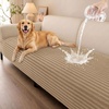 image:imageSmiry Waterproof Couch Cover for Dogs Washable Non Slip Plush Flannel Couch Protector Pet Friendly Soft Sofa Covers for Living Room Dark Green 36 x 71Khaki