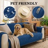 image:imageSmiry Waterproof Couch Cover for Dogs Washable Non Slip Plush Flannel Couch Protector Pet Friendly Soft Sofa Covers for Living Room Dark Green 36 x 71Navy Blue