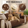 image:imageSmiry Waterproof Couch Cover for Dogs Washable Non Slip Plush Flannel Couch Protector Pet Friendly Soft Sofa Covers for Living Room Dark Green 36 x 71Brown