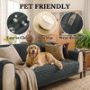image:imageSmiry Waterproof Couch Cover for Dogs Washable Non Slip Plush Flannel Couch Protector Pet Friendly Soft Sofa Covers for Living Room Dark Green 36 x 71Dark Grey