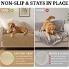 image:imageSmiry Waterproof Couch Cover for Dogs Washable Non Slip Plush Flannel Couch Protector Pet Friendly Soft Sofa Covers for Living Room Dark Green 36 x 71Camel
