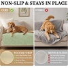 image:imageSmiry Waterproof Couch Cover for Dogs Washable Non Slip Plush Flannel Couch Protector Pet Friendly Soft Sofa Covers for Living Room Dark Green 36 x 71Green