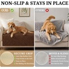 image:imageSmiry Waterproof Couch Cover for Dogs Washable Non Slip Plush Flannel Couch Protector Pet Friendly Soft Sofa Covers for Living Room Dark Green 36 x 71Brown