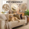 image:imageSmiry Waterproof Couch Cover for Dogs Washable Non Slip Plush Flannel Couch Protector Pet Friendly Soft Sofa Covers for Living Room Dark Green 36 x 71Khaki
