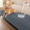 image:imageSmiry Waterproof Couch Cover for Dogs Washable Non Slip Plush Flannel Couch Protector Pet Friendly Soft Sofa Covers for Living Room Dark Green 36 x 71Grey