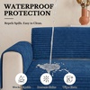 image:imageSmiry Waterproof Couch Cover for Dogs Washable Non Slip Plush Flannel Couch Protector Pet Friendly Soft Sofa Covers for Living Room Dark Green 36 x 71Navy Blue
