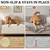 image:imageSmiry Waterproof Couch Cover for Dogs Washable Non Slip Plush Flannel Couch Protector Pet Friendly Soft Sofa Covers for Living Room Dark Green 36 x 71White