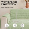 image:imageSmiry Waterproof Couch Cover for Dogs Washable Non Slip Plush Flannel Couch Protector Pet Friendly Soft Sofa Covers for Living Room Dark Green 36 x 71Green