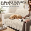 image:imageSmiry Waterproof Couch Covers for Dogs Washable Non Slip Plush Pet Sofa Cover Scratch Resistant Flannel Furniture Protector for Dogs White 36 x 71Apricot