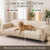 image:imageSmiry Waterproof Couch Covers for Dogs Washable Non Slip Plush Pet Sofa Cover Scratch Resistant Flannel Furniture Protector for Dogs White 36 x 71Apricot