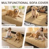 image:imageSmiry Waterproof Couch Covers for Dogs Washable Non Slip Plush Pet Sofa Cover Scratch Resistant Flannel Furniture Protector for Dogs White 36 x 71Camel