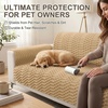 image:imageSmiry Waterproof Couch Covers for Dogs Washable Non Slip Plush Pet Sofa Cover Scratch Resistant Flannel Furniture Protector for Dogs White 36 x 71Camel