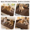image:imageSmiry Waterproof Couch Covers for Dogs Washable Non Slip Plush Pet Sofa Cover Scratch Resistant Flannel Furniture Protector for Dogs White 36 x 71Chocolate