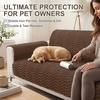 image:imageSmiry Waterproof Couch Covers for Dogs Washable Non Slip Plush Pet Sofa Cover Scratch Resistant Flannel Furniture Protector for Dogs White 36 x 71Chocolate