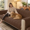 image:imageSmiry Waterproof Couch Covers for Dogs Washable Non Slip Plush Pet Sofa Cover Scratch Resistant Flannel Furniture Protector for Dogs White 36 x 71Chocolate