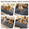 image:imageSmiry Waterproof Couch Covers for Dogs Washable Non Slip Plush Pet Sofa Cover Scratch Resistant Flannel Furniture Protector for Dogs White 36 x 71Dark Grey