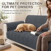 image:imageSmiry Waterproof Couch Covers for Dogs Washable Non Slip Plush Pet Sofa Cover Scratch Resistant Flannel Furniture Protector for Dogs White 36 x 71Dark Grey