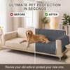 image:imageSmiry Waterproof Couch Covers for Dogs Washable Non Slip Plush Pet Sofa Cover Scratch Resistant Flannel Furniture Protector for Dogs White 36 x 71Dark Grey