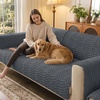 image:imageSmiry Waterproof Couch Covers for Dogs Washable Non Slip Plush Pet Sofa Cover Scratch Resistant Flannel Furniture Protector for Dogs White 36 x 71Dark Grey