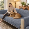 image:imageSmiry Waterproof Couch Covers for Dogs Washable Non Slip Plush Pet Sofa Cover Scratch Resistant Flannel Furniture Protector for Dogs White 36 x 71Grey