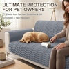 image:imageSmiry Waterproof Couch Covers for Dogs Washable Non Slip Plush Pet Sofa Cover Scratch Resistant Flannel Furniture Protector for Dogs White 36 x 71Grey