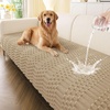 image:imageSmiry Waterproof Couch Covers for Dogs Washable Non Slip Plush Pet Sofa Cover Scratch Resistant Flannel Furniture Protector for Dogs White 36 x 71Khaki