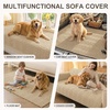 image:imageSmiry Waterproof Couch Covers for Dogs Washable Non Slip Plush Pet Sofa Cover Scratch Resistant Flannel Furniture Protector for Dogs White 36 x 71Khaki