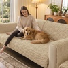 image:imageSmiry Waterproof Couch Covers for Dogs Washable Non Slip Plush Pet Sofa Cover Scratch Resistant Flannel Furniture Protector for Dogs White 36 x 71Khaki