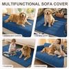 image:imageSmiry Waterproof Couch Covers for Dogs Washable Non Slip Plush Pet Sofa Cover Scratch Resistant Flannel Furniture Protector for Dogs White 36 x 71Navy