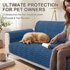 image:imageSmiry Waterproof Couch Covers for Dogs Washable Non Slip Plush Pet Sofa Cover Scratch Resistant Flannel Furniture Protector for Dogs White 36 x 71Navy
