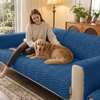 image:imageSmiry Waterproof Couch Covers for Dogs Washable Non Slip Plush Pet Sofa Cover Scratch Resistant Flannel Furniture Protector for Dogs White 36 x 71Navy