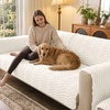 image:imageSmiry Waterproof Couch Covers for Dogs Washable Non Slip Plush Pet Sofa Cover Scratch Resistant Flannel Furniture Protector for Dogs White 36 x 71White