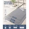 image:imageSmiry Bathroom Rugs Set 2 Piece30x20 Plus 30x20 Soft Absorbent Bath Mat Non Slip Machine Washable Quick Dry Bath Rugs for Bathroom Floor Tub Shower BlackampGrey