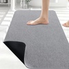 image:imageSmiry Bathroom Rugs Set 2 Piece30x20 Plus 30x20 Soft Absorbent Bath Mat Non Slip Machine Washable Quick Dry Bath Rugs for Bathroom Floor Tub Shower Grey