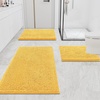image:imageSmiry Chenille Bath Rug and Mats Set of 2Extra Soft and Absorbent Shaggy Bath Mat Machine Washable NonSlip Plush Carpet 30x 20UShaped 24 x20 Yellow